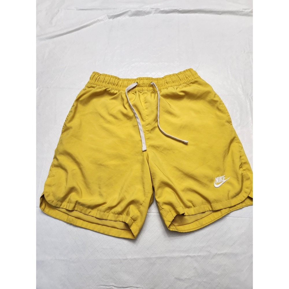 Nike Shorts Mens Small Yellow Mesh Lined Running Training Athletic DM6829-709